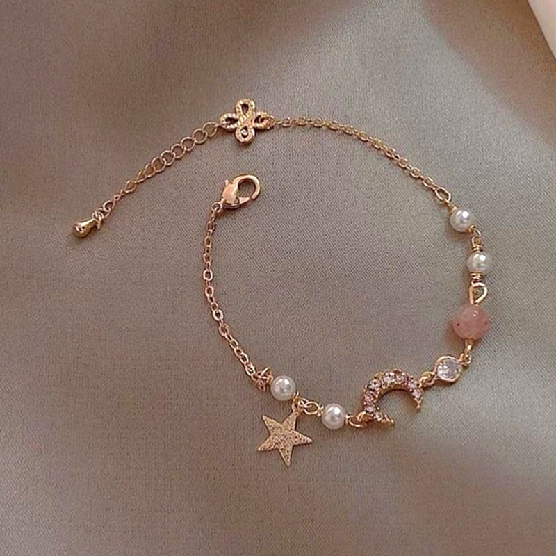 Alloy Metal Moon Star Rose Flower Sun Design Bangle Bracelet 