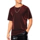 thumbnail image 1 of Camisetas de malla transparente Inspire Chic para hombres, camiseta de manga corta, camiseta brillante con purpurina metálica, XL roja, 1 of 5