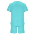 thumbnail image 4 of Fanxing Gym Workout Sets for Men M Stretchy Athletic Outfit Mint Green 2 PC Outfits Under $10, 4 of 7