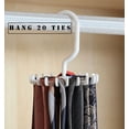 thumbnail image 3 of 4Pack Multifunctional Tie Rack,20-Claw Hanger, 4.4 Inches Large Size Rotating Belt Scarf Hanger Holder Hook for Closet Storage (White), 3 of 4