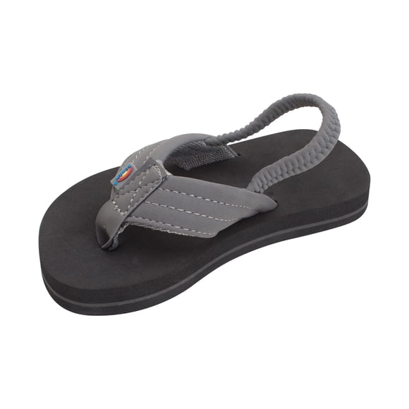 Rainbow Sandals Kid's Grombow's Soft Top Rubber w/Neoprene Strap, Dark Grey, Kid's 03-04 w/backstrap B(M) US