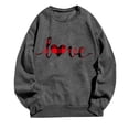 thumbnail image 3 of Jusqu'à 50 % de Rabais! Aqestyerly Saint-Valentin Amour Imprimé Mode Femme Manches Longues Col Rond T-Shirt Impression Blouse Ample Hauts, 3 of 3