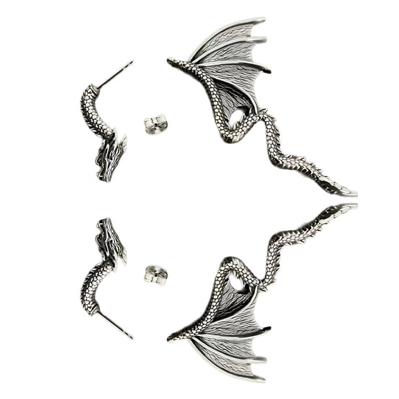DESIGNICE 2026 New Eye Catching Dragon Earrings Ear Jewelry Removable Ear Studs Stylish Dark Dragon Earrings for Parties and Performances