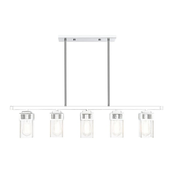 Livex Lighting Harding 5 Light Linear Chandelier in Polished Chrome