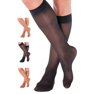 USA Made Compression Socks Women 8-15mmHg by Absolute Support - Black, X-Large