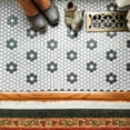 thumbnail image 5 of somertile fxlghwd hex porcelain floor and wall tile, 10.25" x 12", antique white with black dot, 5 of 7