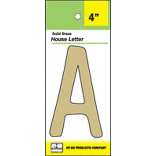 Hy-Ko Products Br-41/A Número de casa de metal Letra A 4"" Acabado de latón alto