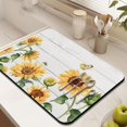 thumbnail image 3 of 2 Pack Washable Rubber Sunflower Cute Floral Dish Drying Mats for Kitchen Counter Home Large Coffee Bar Pad Accessories and Decor for Utensils Stemware (2pcs 18''x24''+19.5''x12''), 3 of 6