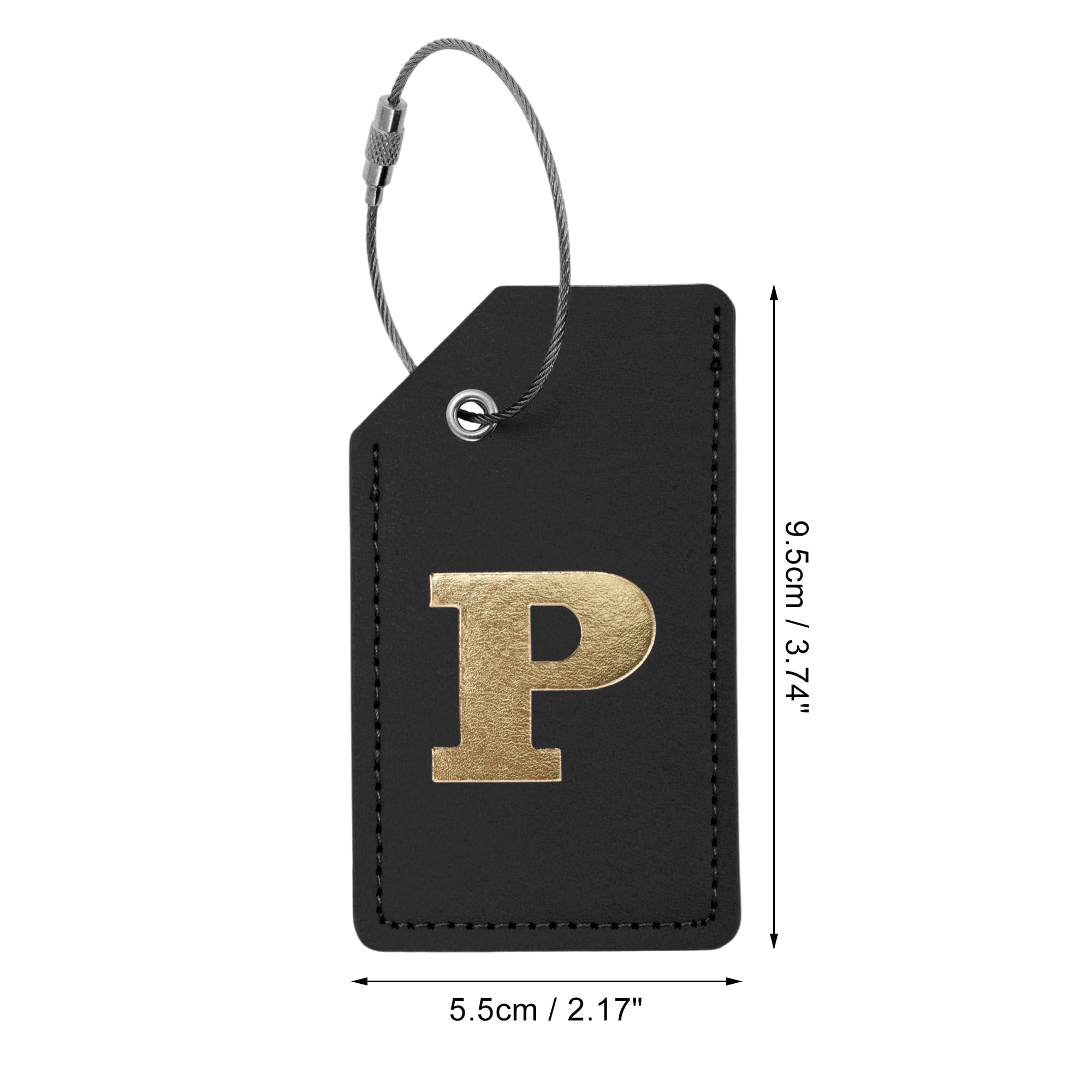 Unique Bargains 1 Pc Stylish Durable Luggage Tag for Travelling Black [Letter P]