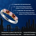 thumbnail image 2 of Gem Stone King 10K Two Tone Gold Pink Lab Grown Diamond and Red Garnet Wedding-Bands Ring for Women | 0.94 Cttw | Round 3.5MM | Gemstone April Birthstone | Size 8, 2 of 6