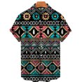 thumbnail image 3 of Camisas lisas de patchwork para hombre, ropa sencilla con estampado 3D, camisas hawaianas de playa, blusas Y2K de manga corta, ropa vintage, blusa con solapa, 3 of 5