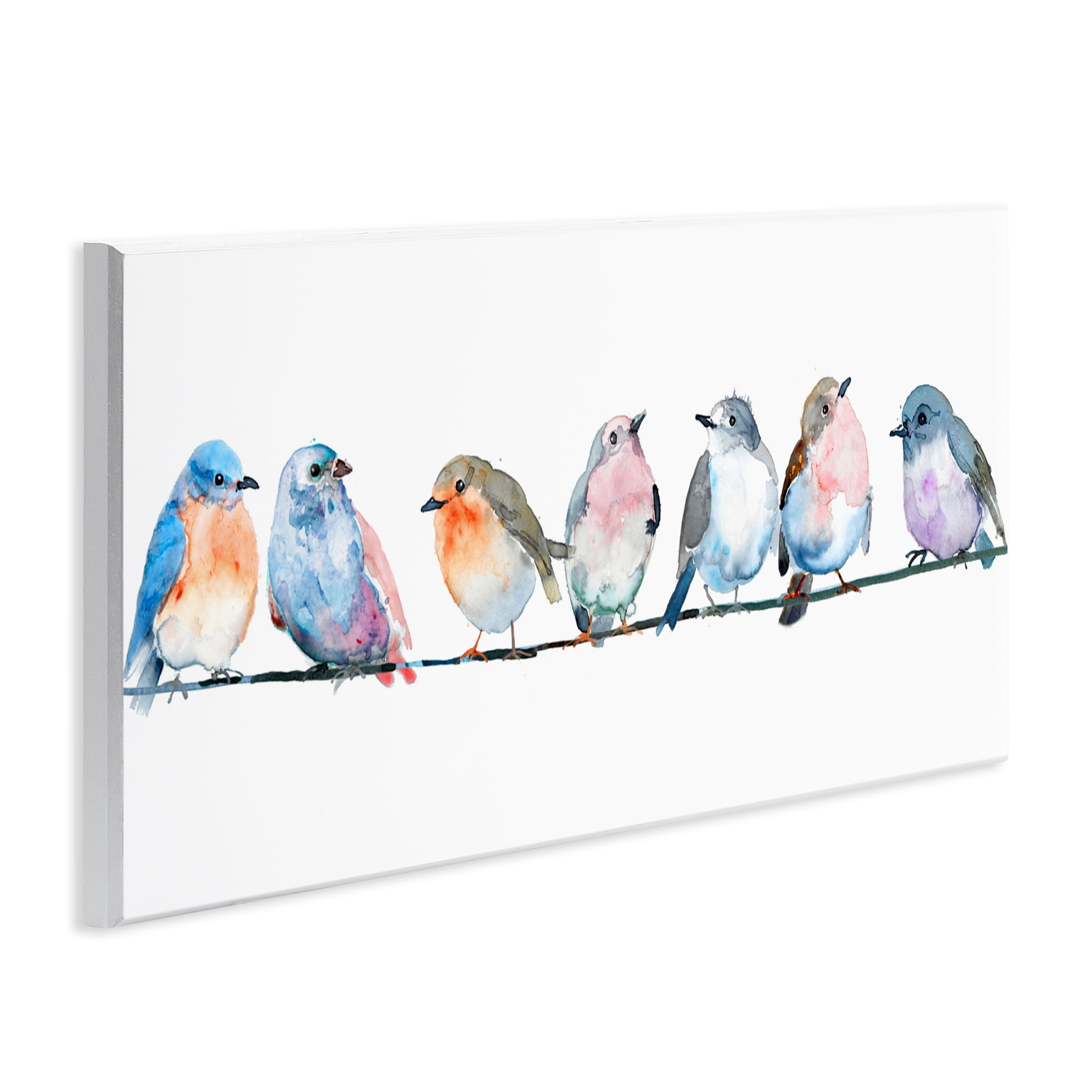 Stupell Industries Perching Pastel Birds Wall Plaque Art, design by Lorenzo Collective