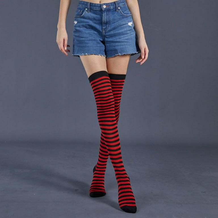 Red thigh deals high sock boots