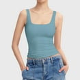 thumbnail image 2 of Bibifish Womens Tank Tops Wide Straps Square Neck Seamless Camisoles Slim Fit Basic Sleeveless Tops, 2 of 6