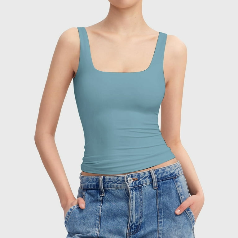 フミカ ウチダ DOUBLE NECK NO-SLEEVE TANK TOP FUMIKA_UCHIDA/DOUBLE NECK NO-SLEEVE TANKTOP(CHARCOAL)