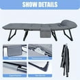 thumbnail image 4 of Camping Cot Recliner Portable Folding Bed with Pillow Adjustable Backrest Heavy Duty Frame for Sleeping Travel Office Indoor Outdoor Use, 4 of 7