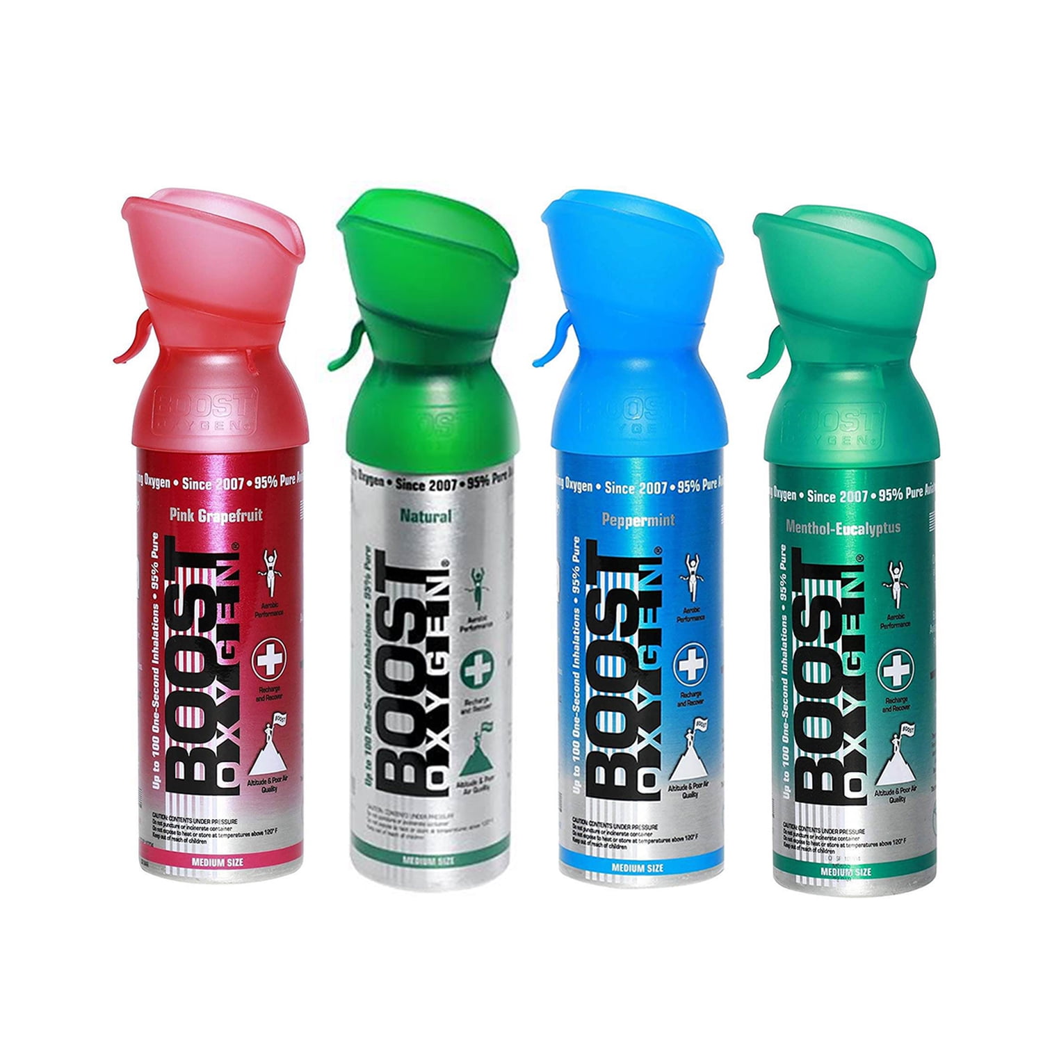 Boost Oxygen Natural Portable 5 Liter Pure Oxygen Canister (4 Pack ...