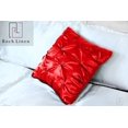 thumbnail image 5 of Roch Linen Set of 2 Pintuck Design Throw Pillow Cover ( 16x16 inch) Silky Soft Shiny Decorative Satin Cushion Cover for Bed Sofa Couch !!(Blood Red), 5 of 5