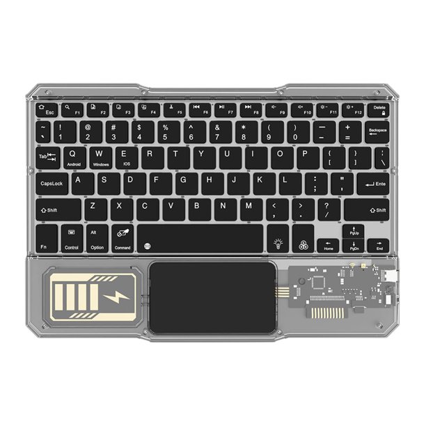 Teclado Bluetooth Puntoco, teclado inalámbrico de viento Industrial transparente, teclado portátil Universal para tableta