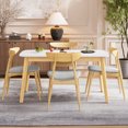 thumbnail image 4 of Harper & Bright Designs 5 Pieces Minimalist Dining Set, Rubberwood Dining Table with 4 Ergonomic Chairs Chairs for Kitchen Small Place, Beige+Natural,White Oak, 4 of 20