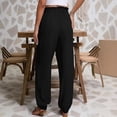 thumbnail image 6 of Laqbezok Women's Cotton Linen Joggers, High Waist Paper Bag Trousers with Pockets, Casual Loose Tapered Pants for Summer Beach Vacation Travel, 6 of 6