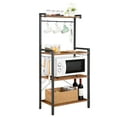 thumbnail image 3 of HOOBRO 4-Tier Bakers Rack with Microwave Stand & 8 Hooks, Rustic Brown and Black, 3 of 10