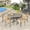 Graywood-Wheat, variant on Vicllax 5-Piece Outdoor Patio Dining Set, Round Table and 4 Rope-woven fixed chairs with cushions