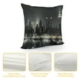 thumbnail image 4 of Nawypu Decorative Throw Pillow Cover White New York City Manhattan Midtown Skyline Finance Metropolitan Black Night River Office Soft Cushion Case Square Pillowcase for Couch Sofa, 4 of 5