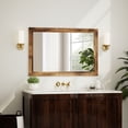 thumbnail image 2 of Anyrose 36.2"x24" Rectangular Wooden Framed Vanity Bathroom Mirror, Brown, 2 of 5