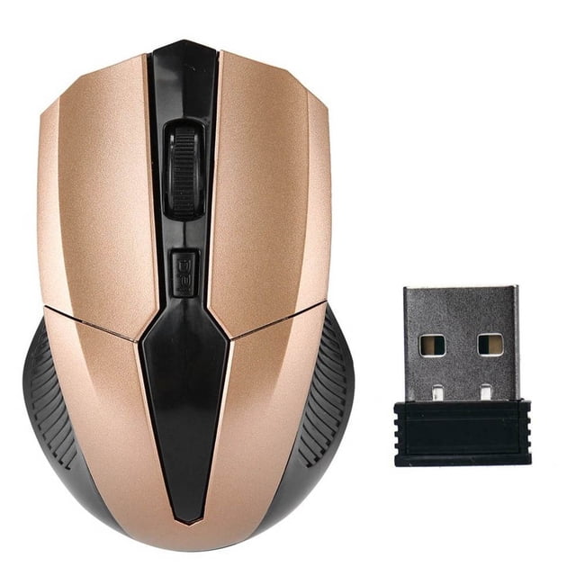 Cateissary Ratón inalámbrico de 1200DPI 319 2,4 Ghz para ordenador, 4 botones, ajustable, para casa, oficina, juego de ordenador, ratones inalámbricos Juegos de teclado y mouse para computadora oro
