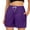 Purple, variant on Women's High Waisted Stretchy Denim Bermuda Shorts Drawstring Color Waist Comfy Solid Elastic Pants Casual Summer Jean Shorts with Pockets XS-3XL