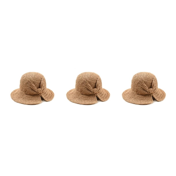Sombrero de paja de verano Minnieouse mujer ala ancha Con lazo Type1 NO1