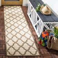 thumbnail image 3 of SAFAVIEH Beach House Loraine Trellis Indoor/Outdoor Area Rug Cream/Beige, 5'3" x 7'6", 3 of 10