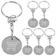 thumbnail image 1 of KAKOWELY Porte-Clés Jeton 6 Pcs Jeton de Panier d'Achats Jetons de Chariot en Acier Inoxydable Petits Jetons de Chariot d'Achats avec Porte-Clés 3.03"X0.98"X0.59 Pouces, 1 of 4