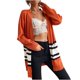 thumbnail image 1 of Blusa de punto de punto con rayas de bloque de color suelto con costuras de longitud media para mujer Fridja  BV0+5267, 1 of 6