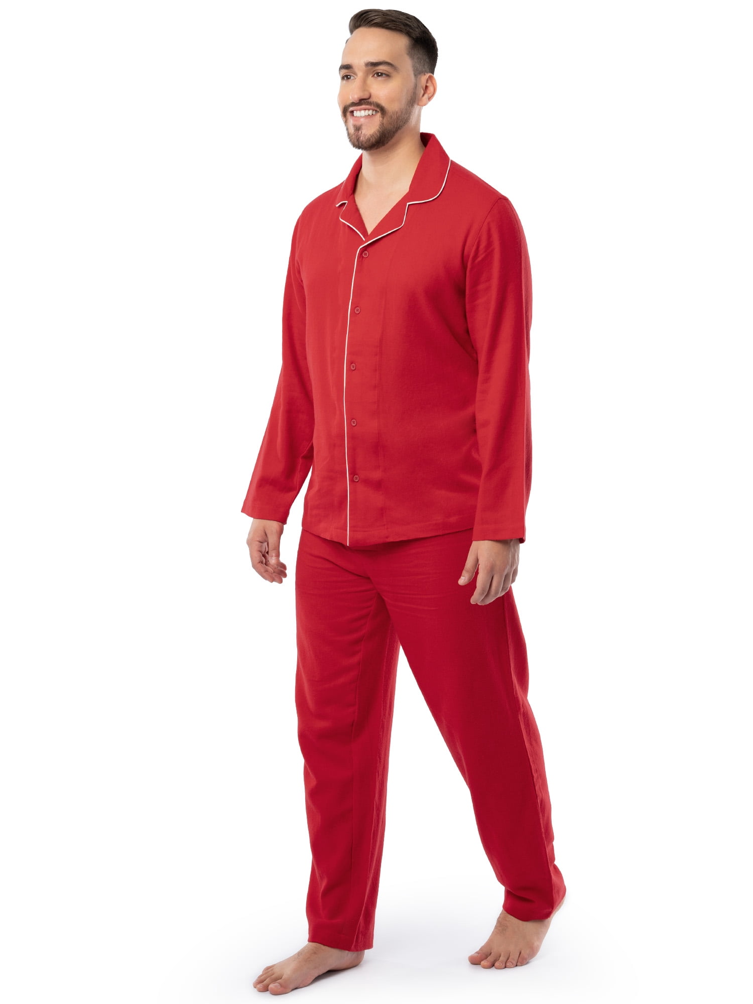 Fruit of the Loom Men's Flannel Top and Bottom Pajama Set, Sizes S-5XL