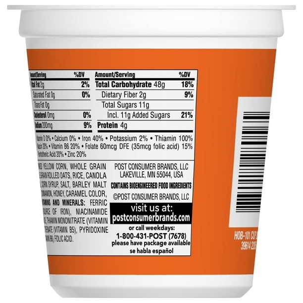 Post Honey Bunches of Oats Honey Roasted Breakfast Cereal, Ready-to-Eat, Crunchy, 2 oz Cereal Cup (Pack of 6)
