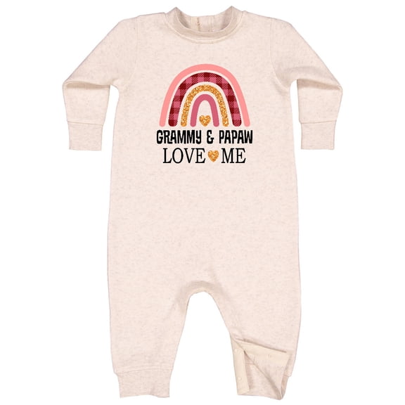 Inktastic Grammy and Papaw Love Me Girls Granddaughter Baby Fleece Romper