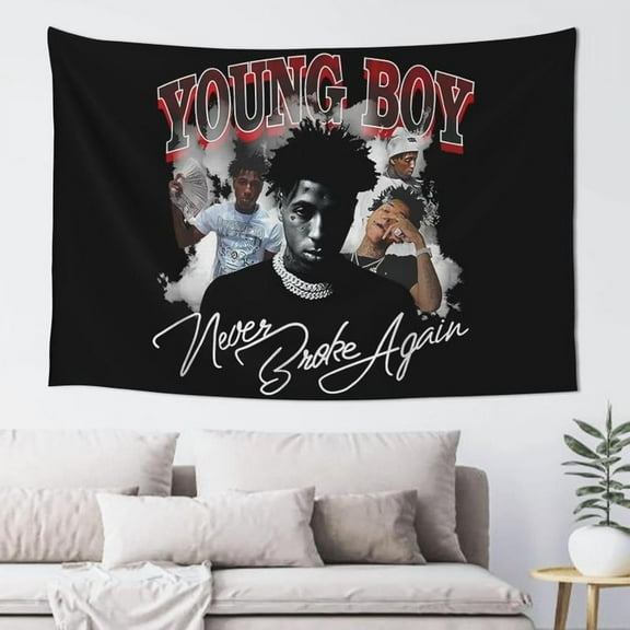 Youngboy Music Never Rapper Broke Again Tapestry Background Cloth Wall Hanging Curtain Wall Decor Bath Poster Beach Towel Decorative Cloth Wall Decor Tapestry Room Decoration