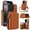 Brown, variant on Crossbody Wallet Case for iPhone 16 Pro, RFID Blocking Zipper Handbag Purse Flip Cover, Kickstand Folio Case Card Slots Holder Wrist Strap Lanyard