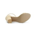 thumbnail image 6 of BLISSFUL STEP Women's Shoes Ankle Strap Block Heel Buckle Open Toe Sandals Beige 8.5, 6 of 9