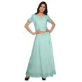 thumbnail image 1 of Moomaya Printed Ethnic Wear Long Skirt And Cold Shoulder Crop Top Set For Girls, 1 of 6