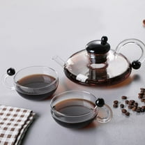 Tea Pot, 18.6oz Filtration Teapot Set, Removable Heatable Glass Teapot with Infusers for Loose Tea