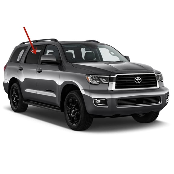 Passenger Right Side Rear Door Window Door Glass Compatible with Toyota Sequoia 2008-2022 Models