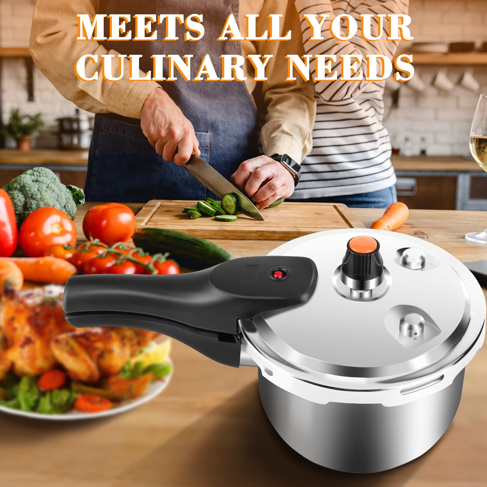 Stainless Steel Pressure Cooker, 2L Stainless Steel Pressure Cooker Cooking Various Foods For Induction Cooker