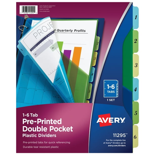 See actions taken by the people who manage and post content. avery preprinted plastic dividers with pockets 6 tab set multicolor