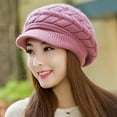 thumbnail image 2 of Diufon Women's Knitted Beret Cap Casual Comfy Wide Brim Painter Hat Ladies Trendy Versatile Solid Color Hats, 2 of 3