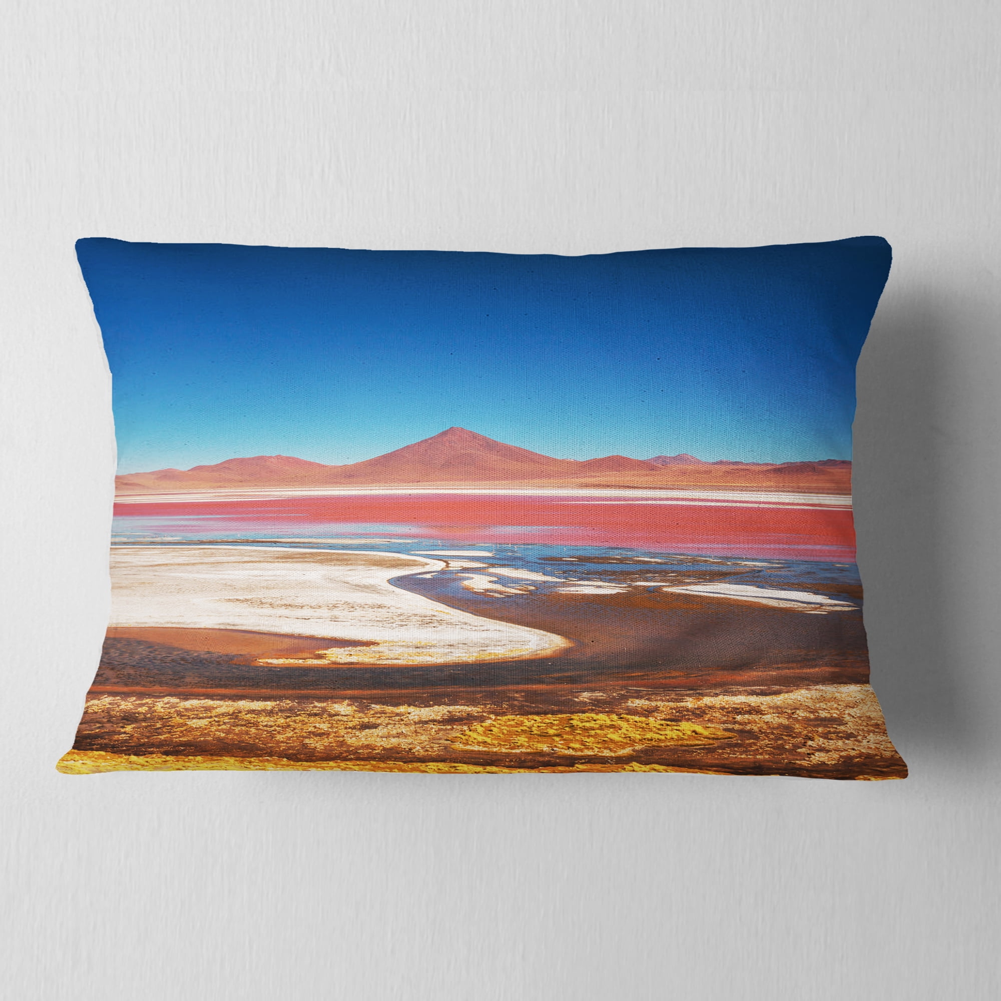 Designart High Mountains in Bolivia - Landscape Wall Throw Pillow - 12x20