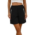 thumbnail image 6 of Hurxie Women's Hiking Cargo Shorts Quick Dry Lightweight Athletic Outdoor Shorts for Workout with Zipper Pockets Black,M, 6 of 7