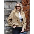 thumbnail image 2 of HH TRAF Chaqueta suelta de lentejuelas doradas de otoño para mujer Chaqueta bomber informal de manga larga brillante con bolsillos Abrigos de moda para mujer, 2 of 5